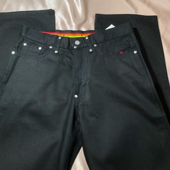 CASTEL BAJAC ITALY men black straight jeans 32 - Picture 1 of 10